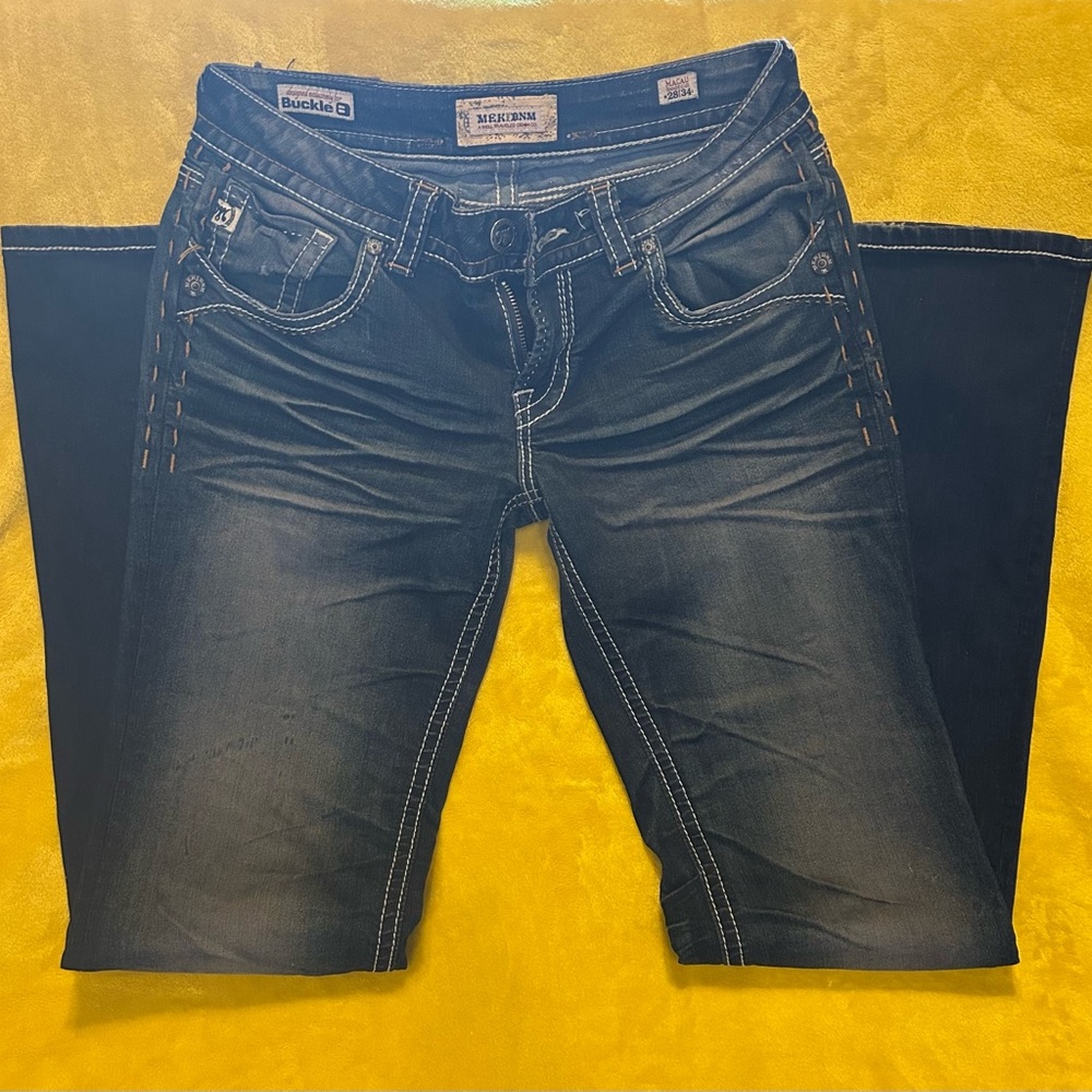 Buckle MEK Dark “Macau” Blue Boot Cut Jeans
